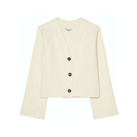 Marc O'Polo, Crop-V-Neck-Cardigan Wit, Dames, Maat:S