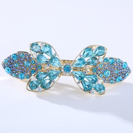 Crystal Butterfly Hårklämmor Hårspännen BLÅ