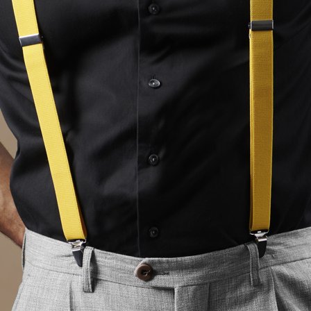 Smalle Goudgele Bretels voor mannen - Bretels met clips