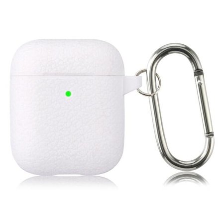 Silikonikotelo karabiinilla AirPods 1 / 2:lle – valkoinen