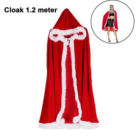 Jul Halloween Kostym Sammet Hooded Cape