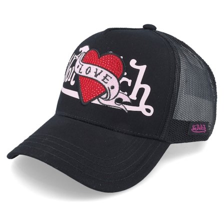 Von Dutch - Noir trucker Casquette - Love Black Trucker @ Hatstore