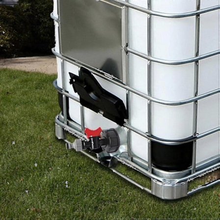 1000 Liter IBC Vannbeholder med S60x6 Adapterventil og 3/4 uten vanntank