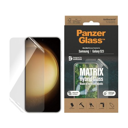 Panzer ECO MATRIX Samsung Galaxy S23 | Ultra-Wide Fit w. AlignerKit Screen Protector PanzerGlass - High quality tempered glass screen protector