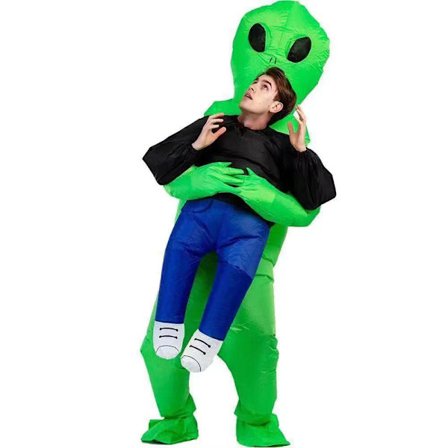 Halloween alien oppustelig kostume sjovt kostume makeup rekvisitter grøn spøgelse kram Oppustelig kostume Voksen (150-190CM)