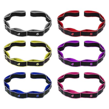 8-seksjons danse-strekkbelte yoga-trekkstropp treningsøvelse motstandsbånd med nummer øvelsesstropp gul