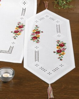 Hardangerløber Farvestærke roser lille - Permin