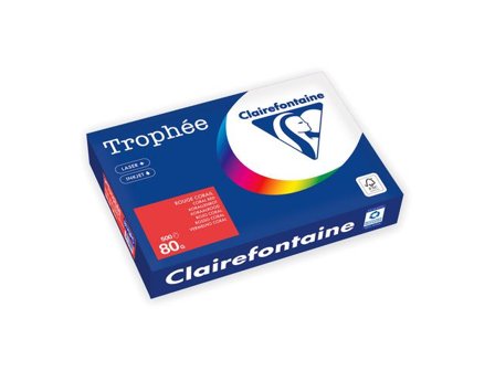 Clairefontaine Trophée A4 80 g färgat papper röd 500/fp - Lyreco - Kontorspapper - Specialpapper - Färgat - A4