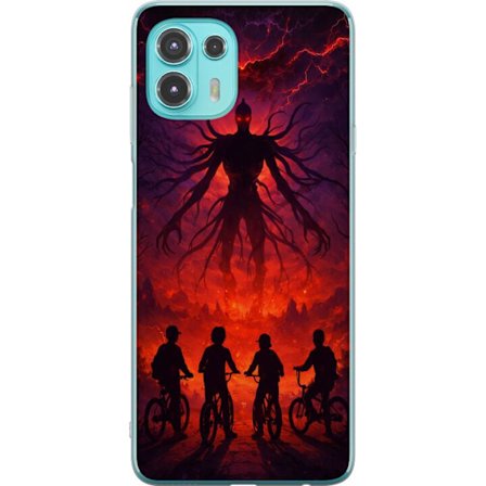 Kompatibelt Mobilskal till Motorola Motorola Edge 20 Lite Mörk fantasyillustration inspirerad av Stranger Things med övernaturlig varelse, blixtar o