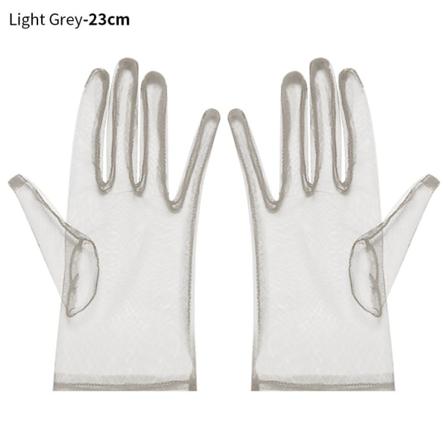 1 Par Tyllhandskar Bröllopsbröllopshandskar Ljusgrå 23cm