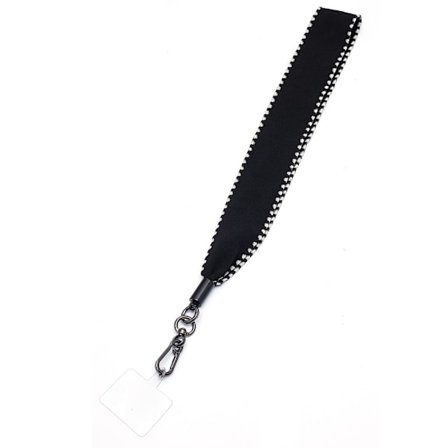Universell nyckelbandsrem i halsduksstil - Randig I Svart