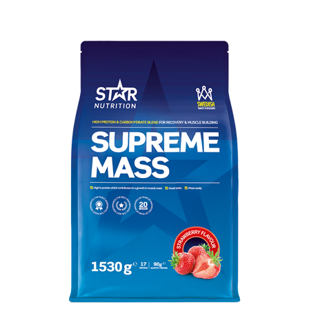 Weight gainer Star Nutrition Supreme Mass Gainer 1,53 kg, Jordgubb - Bodyman.dk