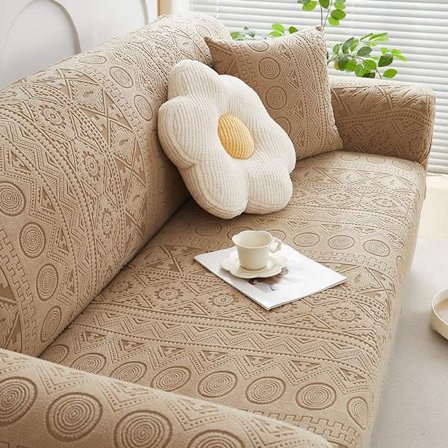 Brun; 45*45cm örngott (utan fyllning); elastiskt sofföverdrag, lämpligt för alla årstider.