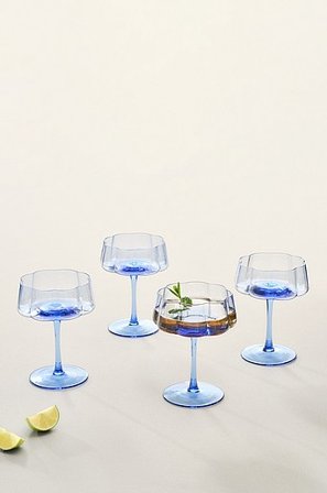 Jotex - Cocktailglas 4-pak Blå - NINA - Køb Glas hos Jotex