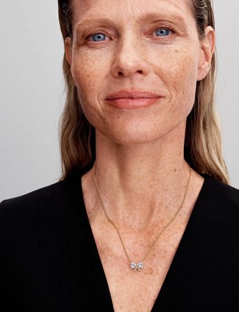 Pandora Bow 14K Gold-Plated Collier With Clear Cubic Zirconia - Gold - 45 CM