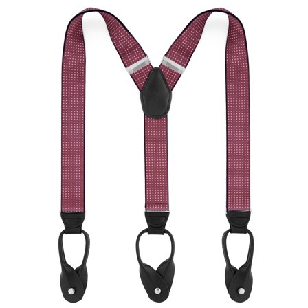 Szerokie szelki na guziki w kolorze bursztynowym w kropki dla mężczyzn - Szelki na guziki