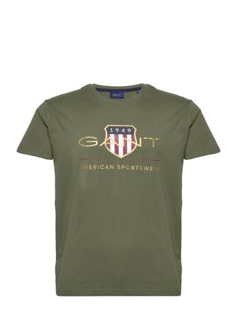 D2. Archive Shield Ss T-Shirt T-shirt Grøn GANT