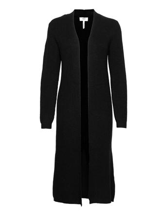 Objmalena L/S Knit Long Cardigan Strikkegenser Cardigan Svart Object