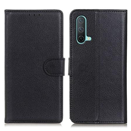 Oneplus Nord Ce 5g - Litchi Läder Fodral - Svart Svart
