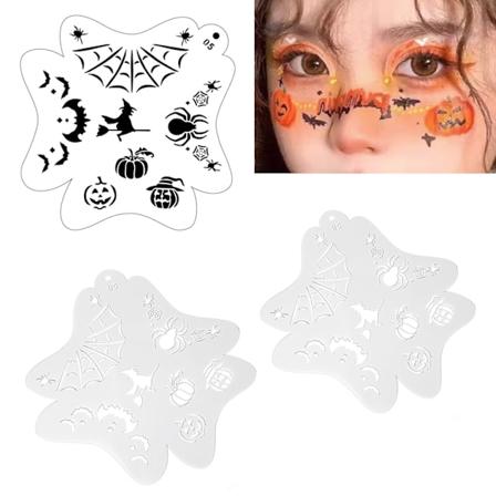 2 stk. Ansigtsmalingsskabeloner Hule Ansigts- og Kropsmalingsskabeloner Ansigtsafsporingskabeloner til Børn Ferie Halloween Makeup