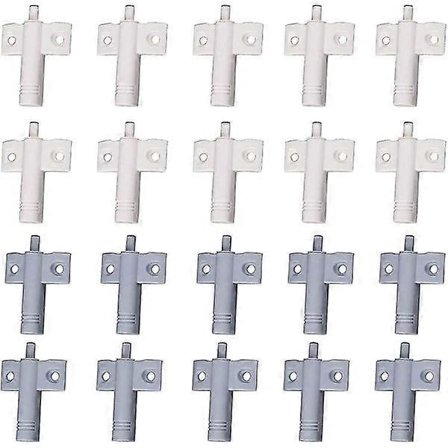 20 stk. køkkendørsdæmpere, skabsdæmpere, skuffe dæmpere, bløde og lydløse dæmpere, til skabe, døre (hvid + grå)