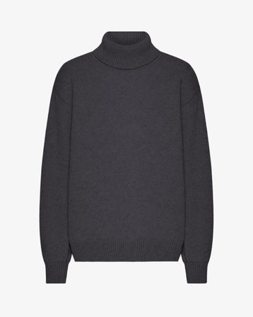 Merino Wool Turtleneck - Lava Grey
