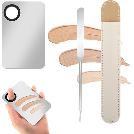 Professionelt Blandingspalettesæt - Transparent Makeup Blandingspalette & Spatel - Makeup Palette