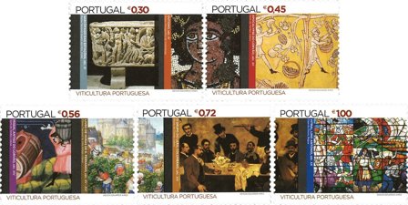 Portugal - Vinproduktion og kunst - Postfrisk sæt 5v
