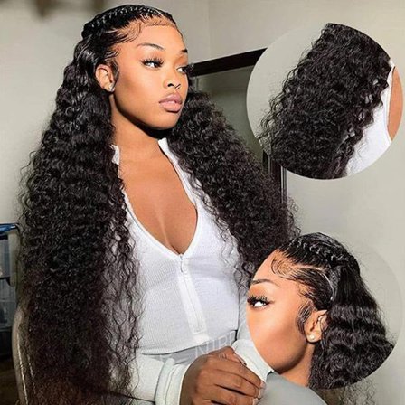 BOTISI Water Wave 13x6HD Lace Frontal Wigs Brazilian Human Hair Wigs For Women Deep Curly Wear Go Glueless Wig preplucked Precut