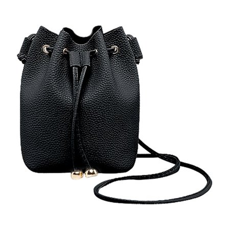 Bucketväska för dam och handväska med fransar, dragsko, fashionabel axelremsväska, nyhet, svart