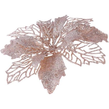 12 stk glitter julestjerneornamenter juletrepynt