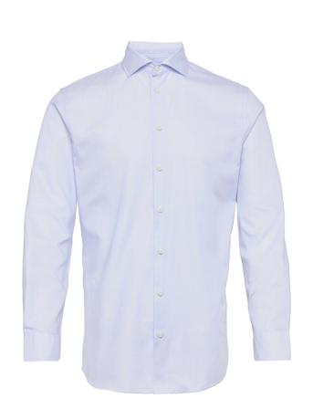 Slhslimethan Shirt Ls Cut Away Skjorte Business Blå Selected Homme