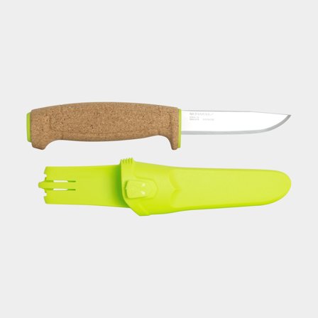 Pływający nóż outdoorowy Morakniv Flytande Kniv (S), 223 mm, korek / z recyklingu szwedzka stal nierdzewna, limonkowy - Jachtowa