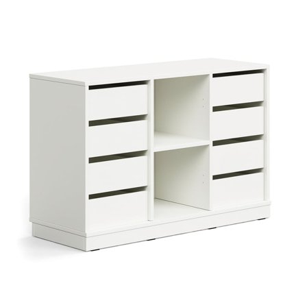 Oppilassäilytin CASPER, 8 laatikkoa, 2 lokeroa, sokkeli, valkoinen