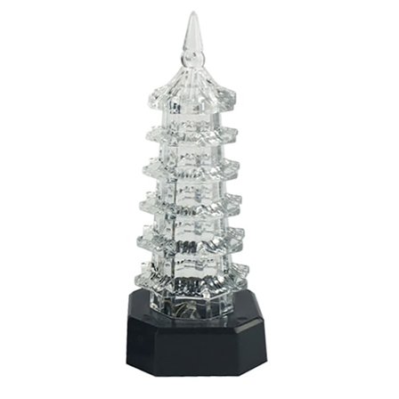 Natlampe Batteridrevet Farverige Lys Akryl Pagode Tårn Form Led Lampe T(Multifarvet)