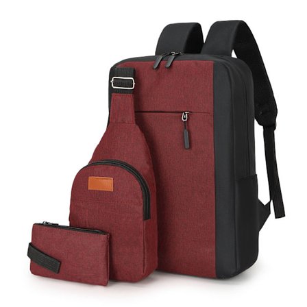 Tre-delt Rygsæk, Stor Laptop Rygsæk til Mellemskoleelever Rød