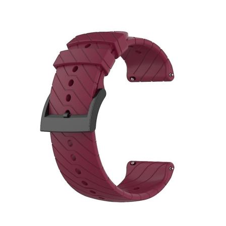 24 mm erstatnings silikon universal klokkerem Smart klokkerem kompatibel med Suunto 9 -hg Wine Red