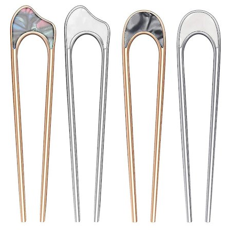4 stk. Metal Hårklemme Sæt Chignon Nål U-formede Hårklemmer Hårnåle Klemmer Kvinder Dekorativ Hårholder Vintage Hårnål