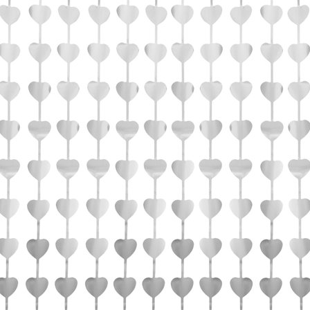 Dörrdraperi Hjärtan Matt Silver