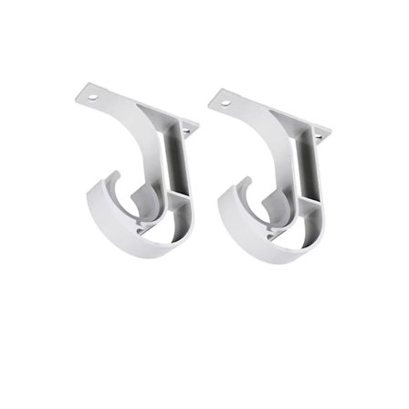 Verhotangon pidike, verhotangon tuki, verhotangon pidike kattoon seinään, muovinen verhotangon koukku (2 kpl, valkoinen)