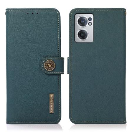 Khazneh Oneplus Nord Ce 2 5g Fodral Rfid Äkta Läder Grön