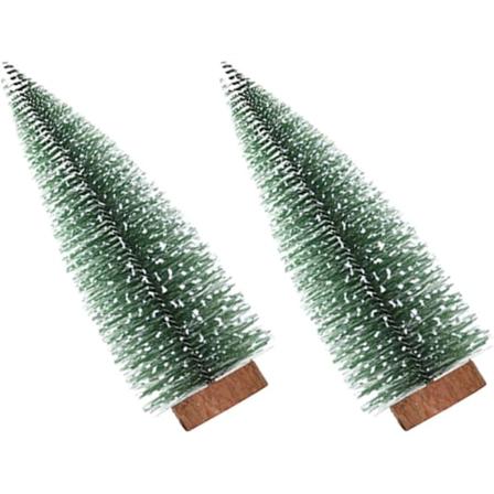 Set med 3 konstgjorda miniatyrjultidsträd, bordsdekoration för inomhus (Grön, Höjd 25cm)