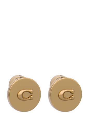 Coach Accessories Coach Signature C Disc Stud Earrings - Gold - ONE SIZE