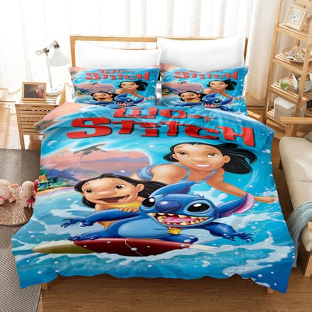 Tegneserieanimasjon Stitch-serie sengetøy dynetrekk tre deler