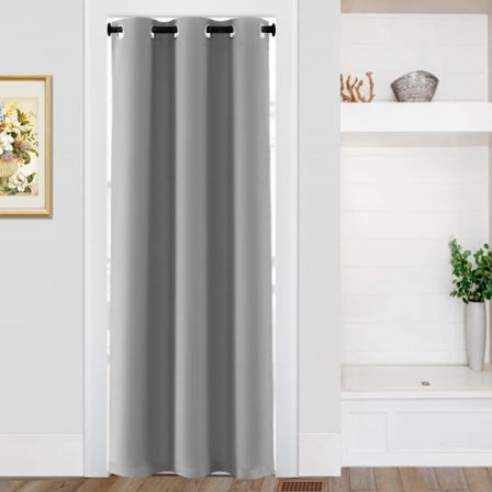 Mörkläggningsgardiner för dörrar, öglor på toppen, värmeisolerande gardiner för garderob, integritetsgardiner för badrum och dörrar, 1 panel