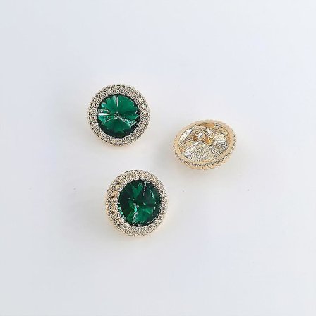 12,5/15/18/21 mm Högkvalitativa Strass Runda Knappar Modedekor Smycken Metall Guld Knappar 21mm 6st