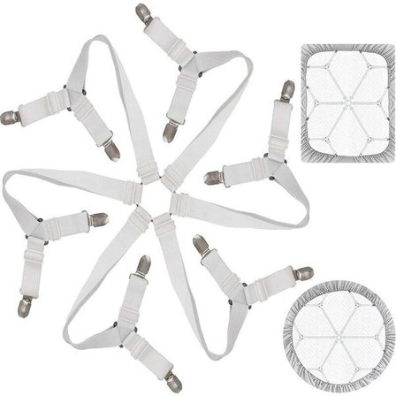 Laken Sofa Pude Madrass Hvit 3 Veis 6 Siders Sengetøy med Lakenfestere