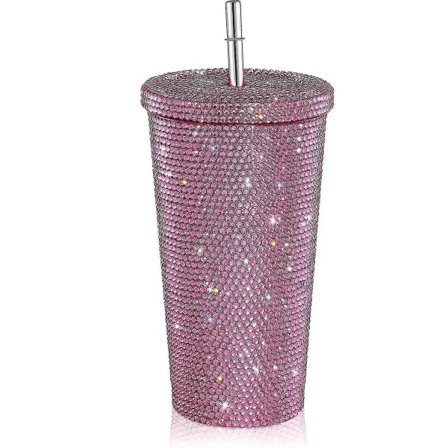 Bling Diamant Tumbler Glitter Vattenflaska Med Lock
