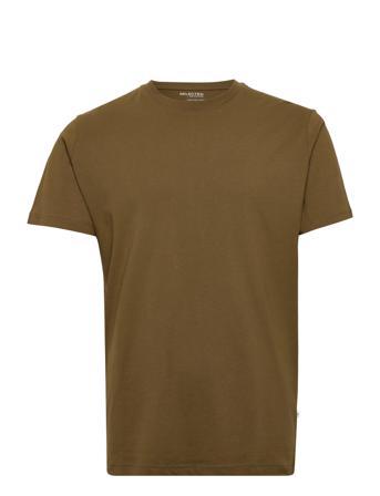 Slhnorman180 Ss O-Neck Tee S T-shirts Short-sleeved Brun Selected Homme