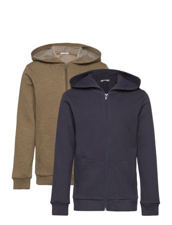 Sweat Jacket W. Hood Tops Sweat-shirts & Hoodies Hoodies Multi/patterned Minymo
